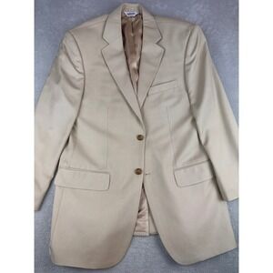 Joseph & Feiss Beige Silk Blend Sport Coat Blazer Mens 40R Tan 2-Button NWOT